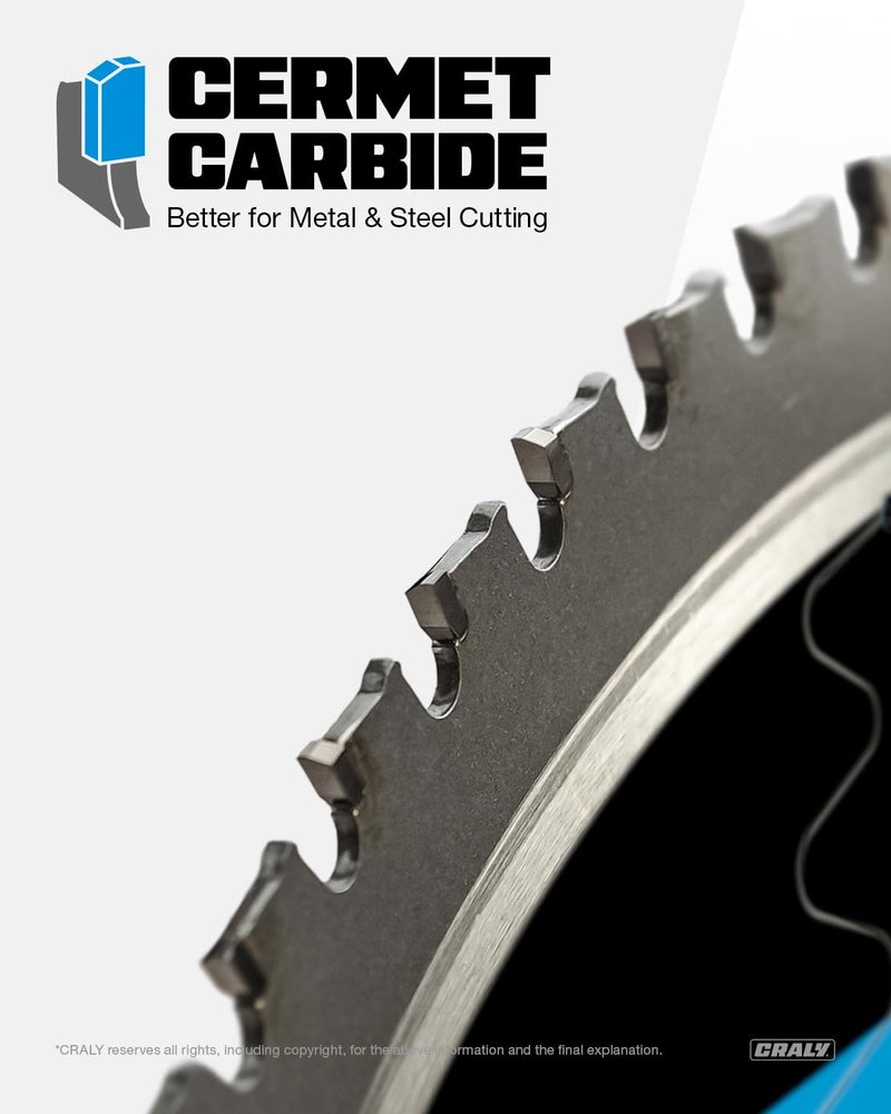 CRALY 14 Inch 66 Teeth Steel and Ferrous Metal Cutting Circular Saw Blade, 1 Inch Arbor, Thin Kerf, Professional Cermet Carbide Tipped Blade for Angle Iron, Threaded Rod, EMT Conduit(C1466MC) - Image 4